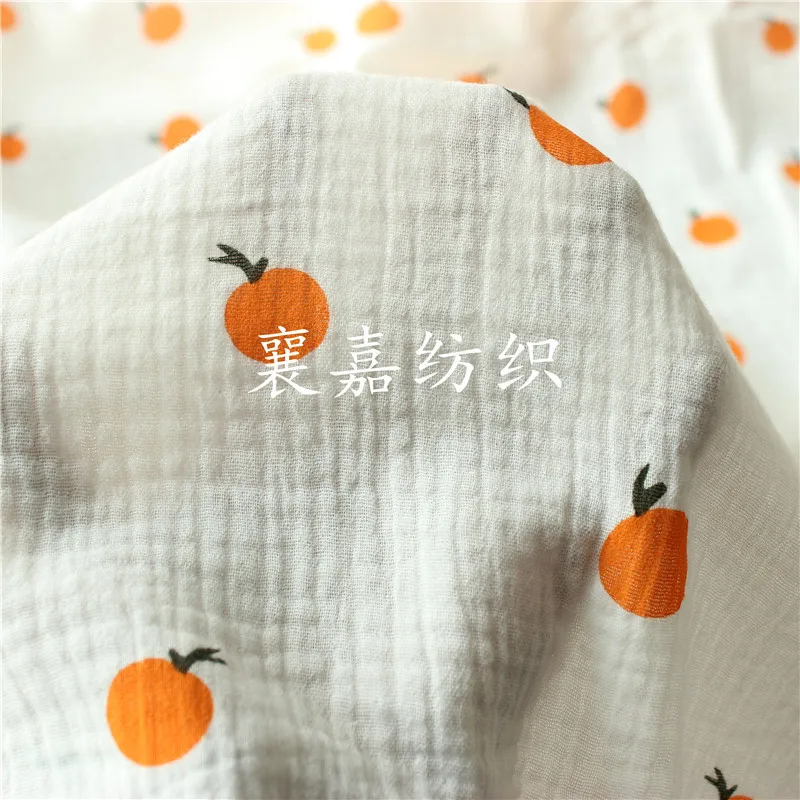 135x50 سنتيمتر جديد صغير برتقالي كريب قطن فقاعة الشاش طبقة مزدوجة الشاش ملابس المنزل ملابس أمومة النسيج منامة الخياطة القماش