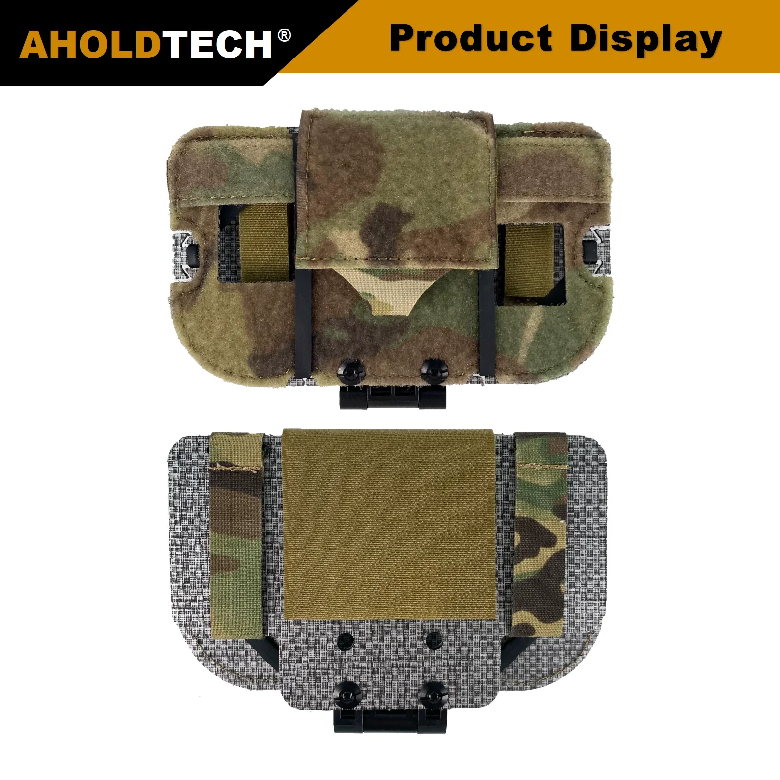 Aholdtech Lightweight Tactical Navigation Plate Chest Hanging Mobile Holder Vest Accessories Outdoor Folding Plate