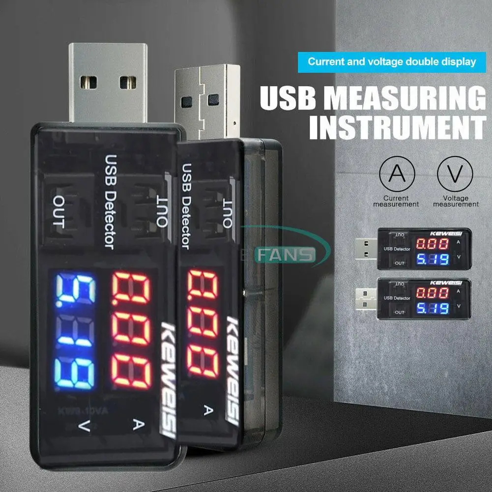 Dual Digital USB Current Voltage 3-9V 0-5A Charging Tester Battery Voltmeter Ammeter Charger Mobile Power Charging view 3