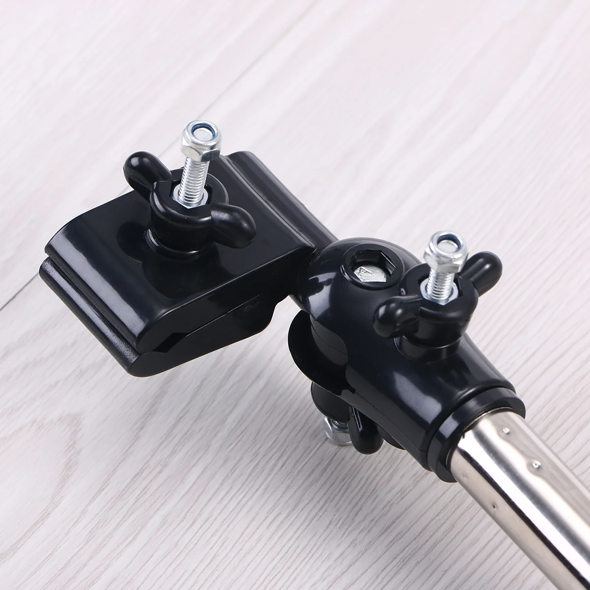 Adjustable Umbrella Holder for Wheelchair Stroller Black 360 Degree Rotatable Easy Install Rainy Sunny Days Umbrella Bracket