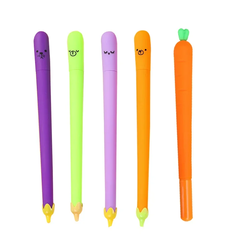 36Pcs Wholesale Korean cute cartoon simulation vegetable gender-neutral pen, creative radish pen student stationery