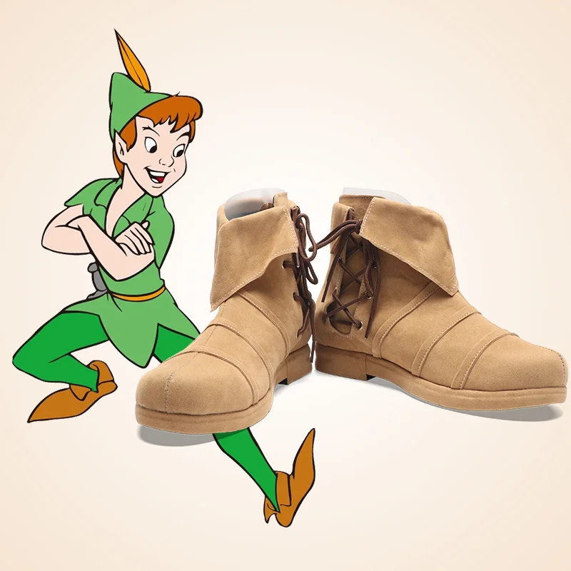 Fantasy Film Peter Cosplay Pan Schuhe Stiefel Halloween Männer Frauen Braun Kurze Stiefel Nach Maß