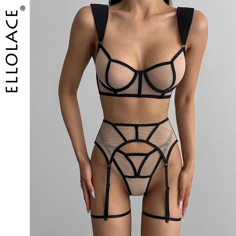 Ellolace Erotische Outfits Naakte Lingerie Sexy Kostuum Lichaamskleur Huid Sexy Fantasie Vrouwen Ongecensureerd Transparant Frans Ondergoed