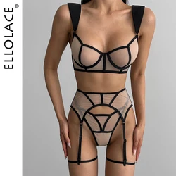 Elolace-Roupas eróticas para mulheres, lingerie nua, traje sexy, cor do corpo, pele, sem censura, roupa interior francesa transparente