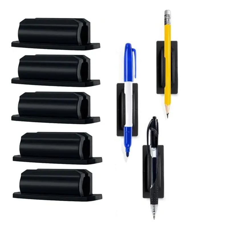 5pcs New Creative Multifunctional No-install Reusable Desktop Adhesive Silicone Pen Holder