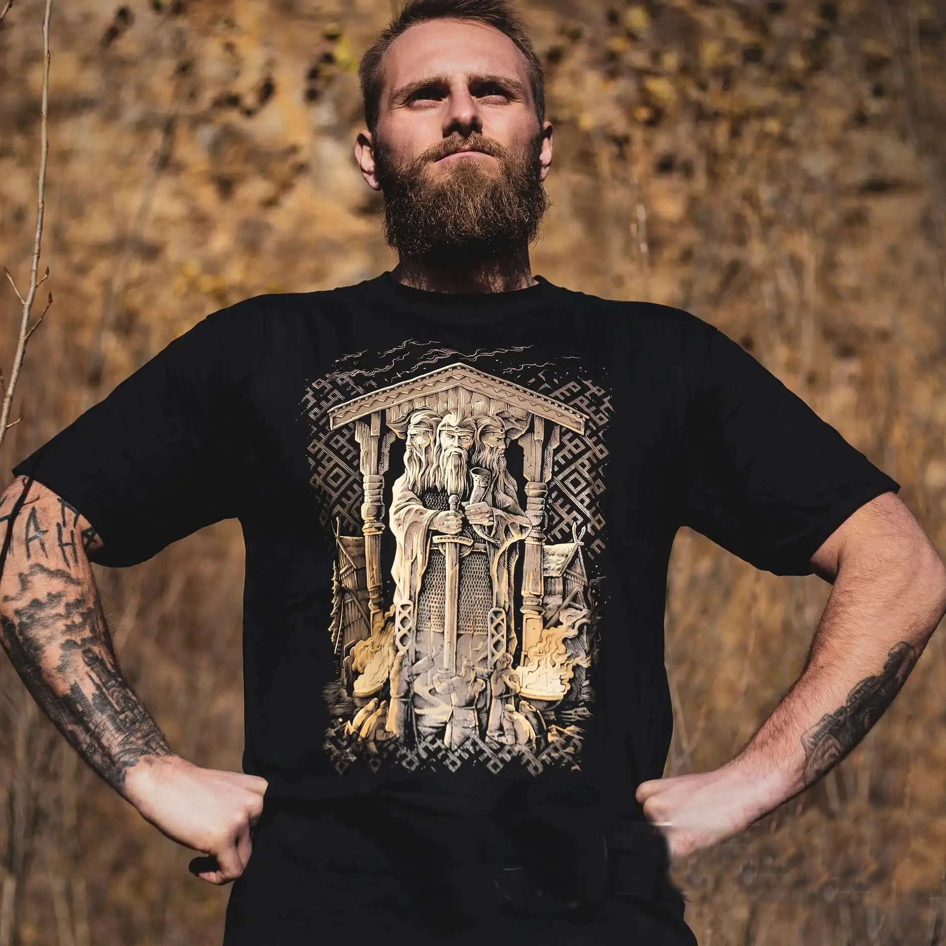 Svetovid: God of Gods In Slavic Mythology T-shirt. High Quality Cotton, Loose, Big Sizes, Breathable Top, Casual T Shirt S-3XL