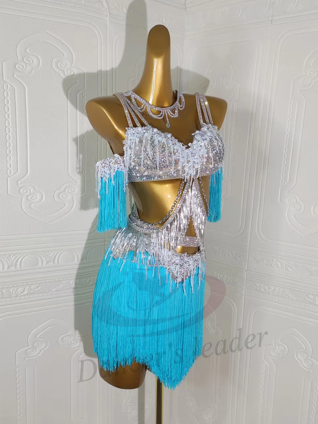 الرقص اللاتينية AB حجر الإناث الكبار الأطفال الراقية مخصصة كريستال قلادة شرابة تنورة سوداء بركة السامبا الأداء اللباس