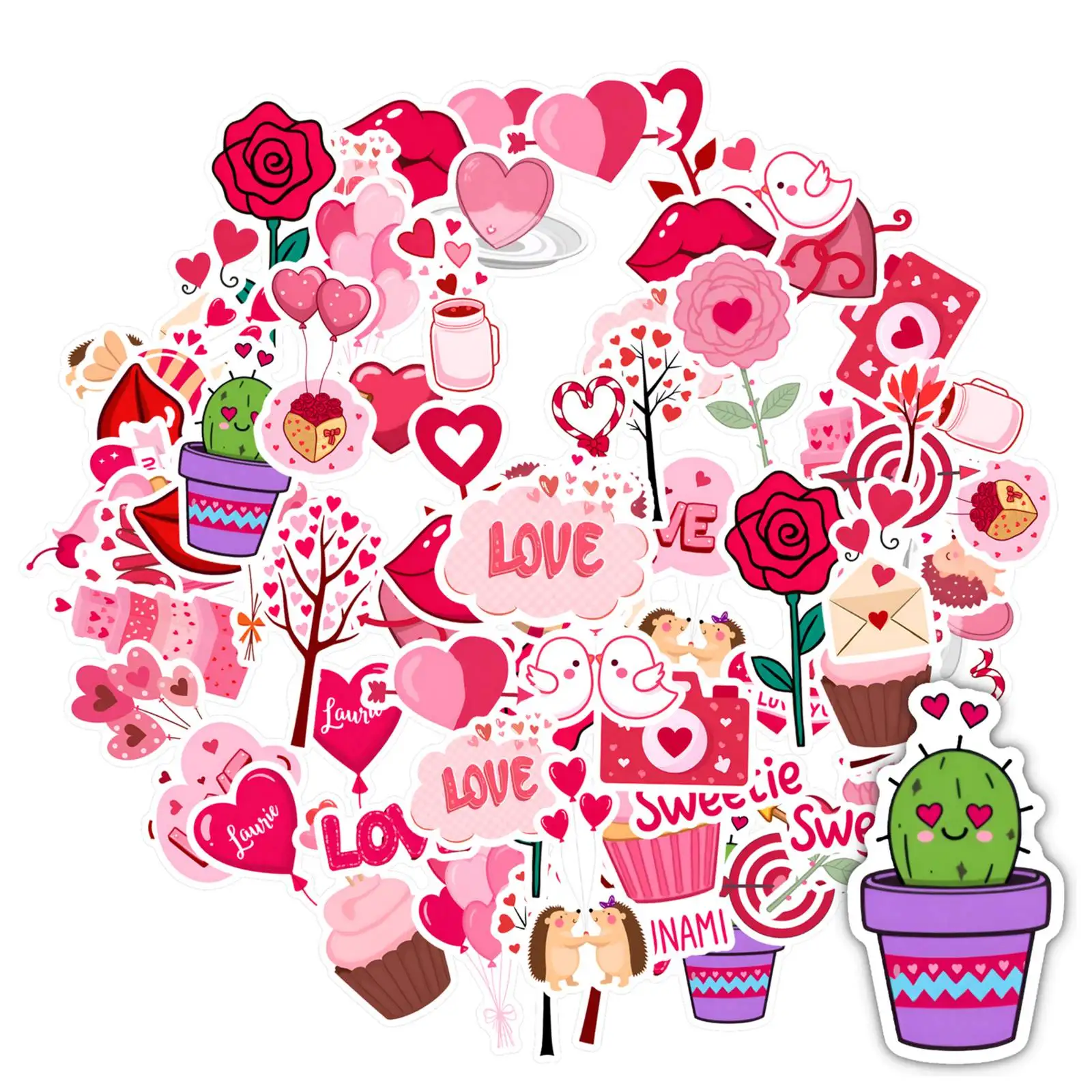 35 قطعة-50 قطعة ملصقات كرتونية رومانسية حلوة ملصقات حلوة للجيتار DIY لوح التزلج المحمول الأمتعة DIY بها بنفسك #1