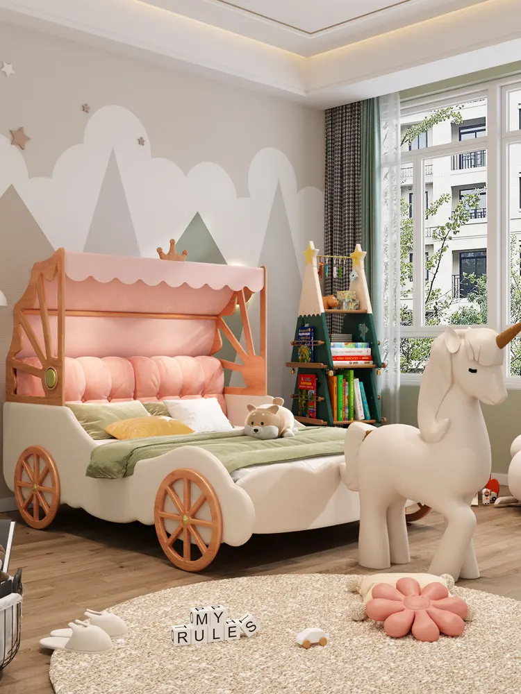 

Princess bed, solid wood children's bed, children's bedroom furniture, boy's dream forest