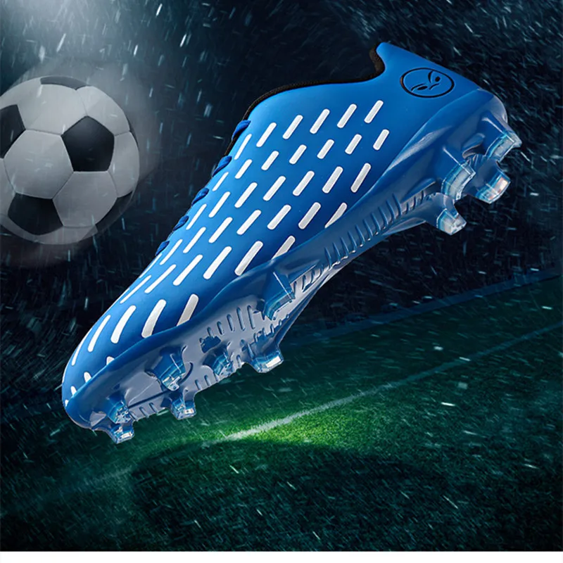 New Children Football Soccer Boots Soccer Shoes Kids Boy Girl Sneakers New Leather High Top Soccer Cleats Training Men