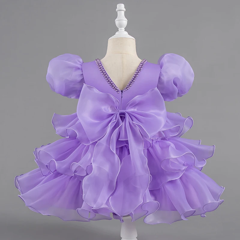 Dress for Children Girls Baby 1st Birthday Toddler Princess Costume Infant Ball Gowns Baptism Party Fluffy Wedding Dress view 2