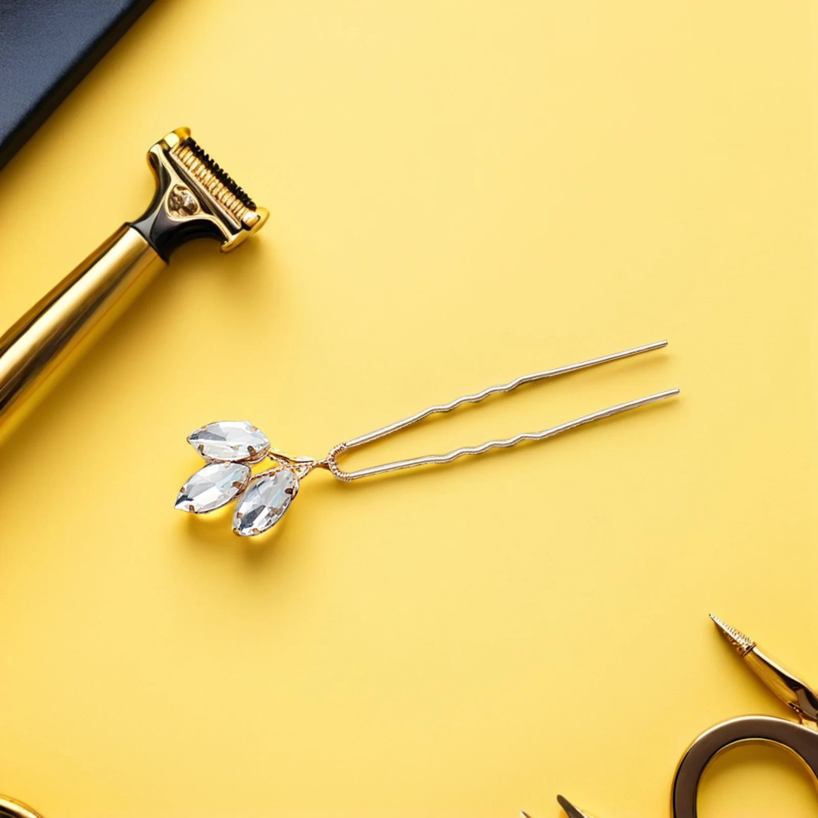 

6pcs Rhinestone Alloy Leaf Design Bridal Hair Clip For Women Wedding Party Updo Hairstyle Decoration Hair Styling Tool Bridal