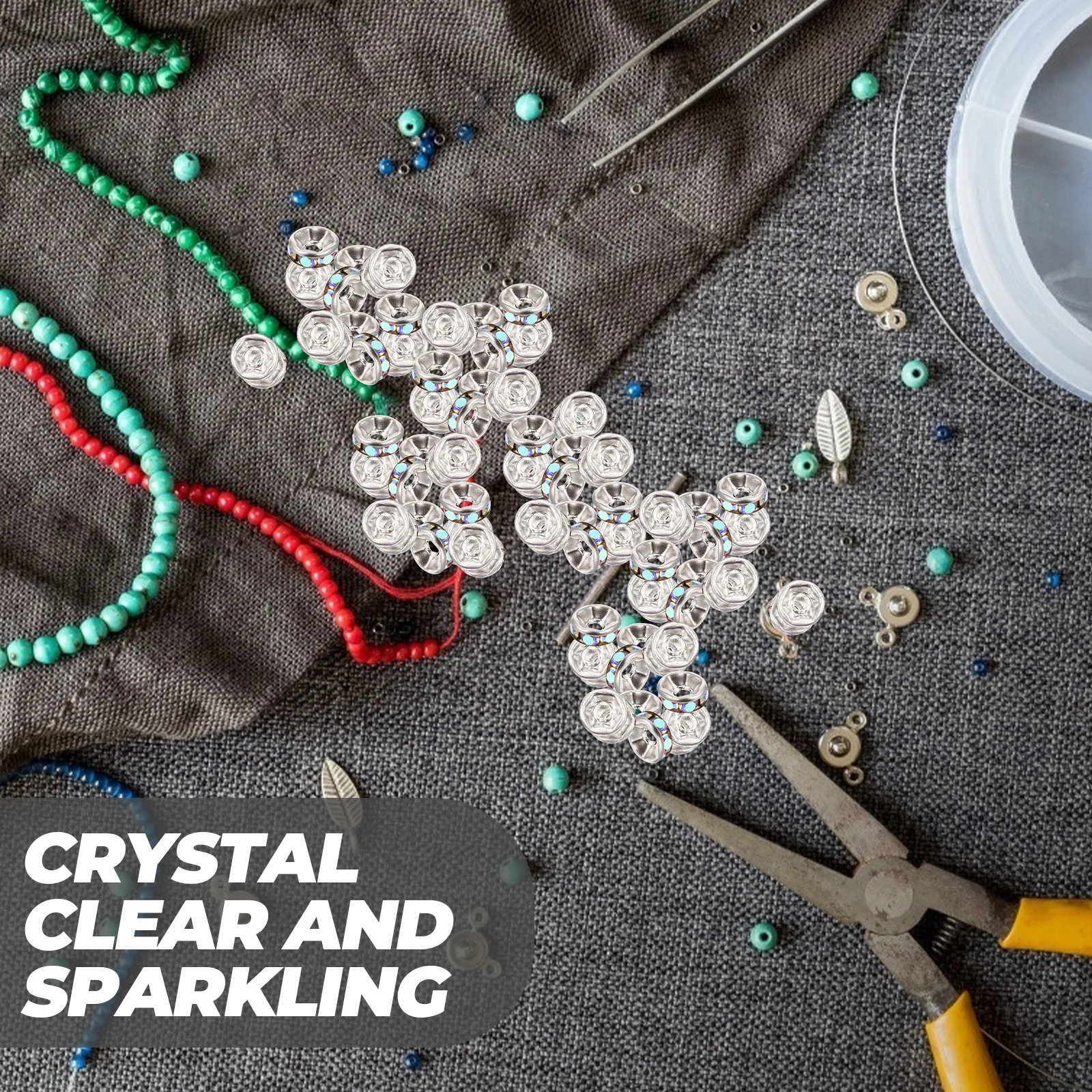 200 stücke Spacer Strass Intarsien Legierung Lose Diy Schmuck Machen Zubehör Handgemachte Armband Handwerk Perlen Dekorative Perlen Für