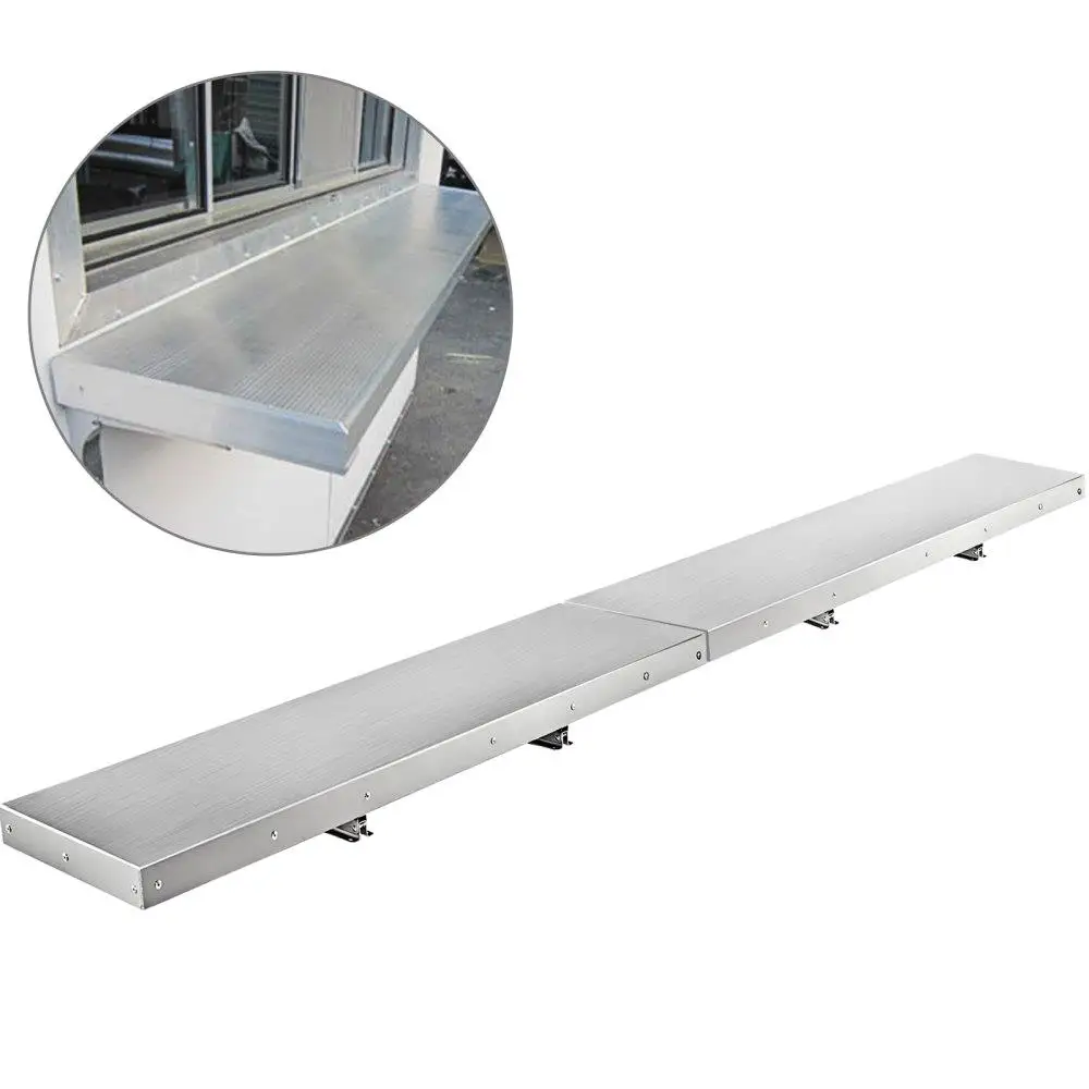 

for concession Shelf 96L x 12W Inch Stainless Steel Drop Down Folding Serving Shelf Stand