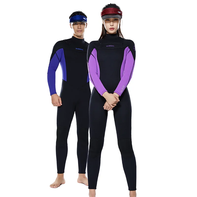 3/2MM Elastic Women Wetsuits Long Sleeve Man Swimsuits Outdoor Sport Female Diving Clothes One-piece Surfing Swimwear