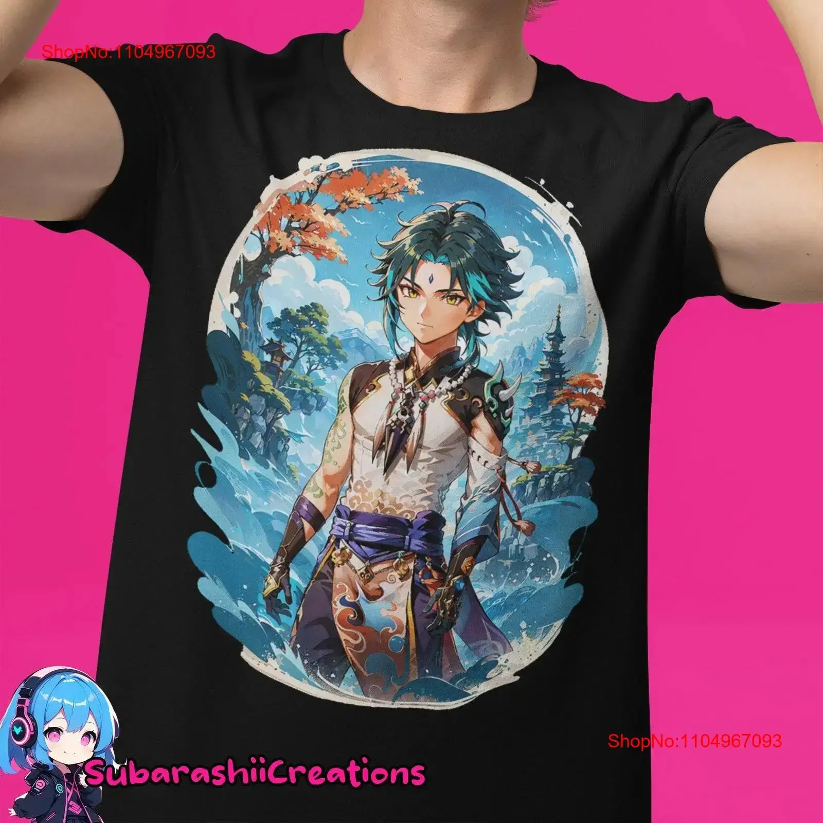 Xiao T Shirt Genshin Impact Fan Made Merch vintage Washed designer clothes fashion Unisex homme Slightly Versatile Casual Soft