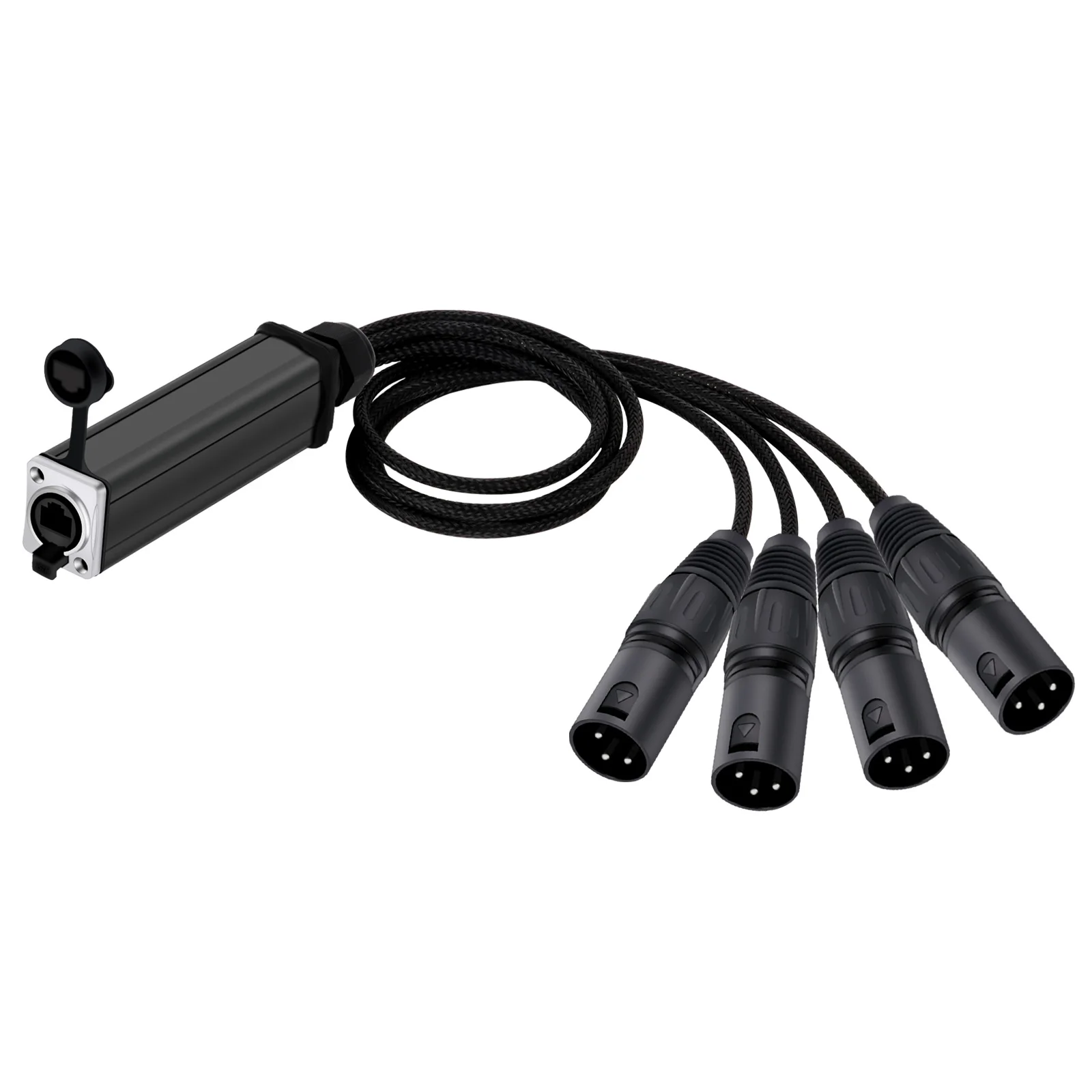 4 Channel 3Pin XLR Multi Network Receiver to RJ45 Network Signal Extender Cable Splitter for Stage Lighting Recording Studio