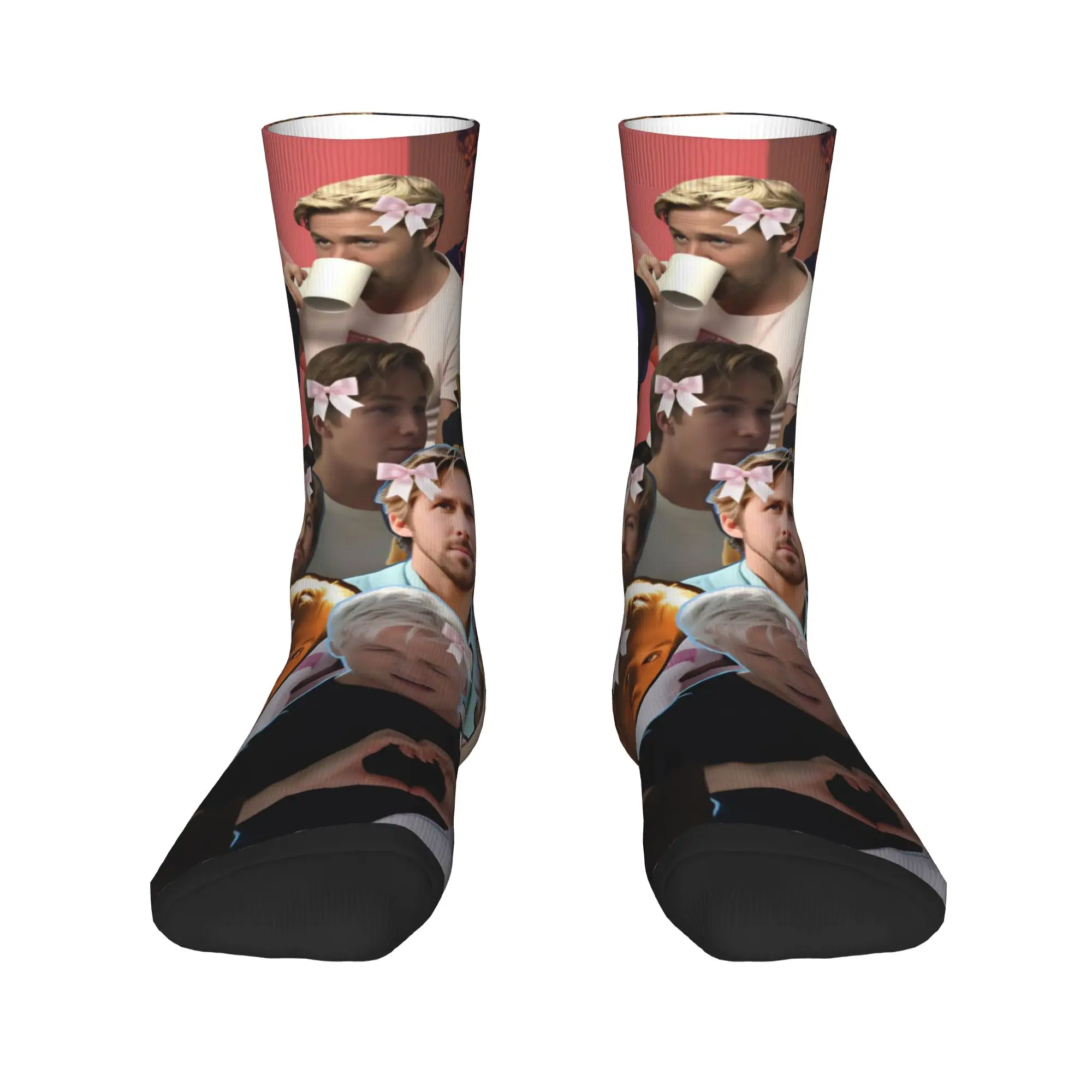 Ryan Gosling Collage Stockings  Design Gothic Socks Autumn Non Slip Socks Couple Outdoor Sports Soft Socks