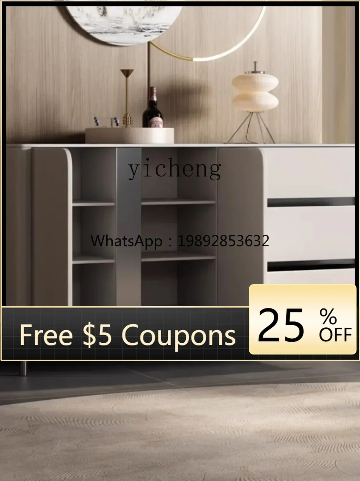 

gz- side cabinet rock slab modern simple household solid wood storage decorative cabinet advanced storage tea