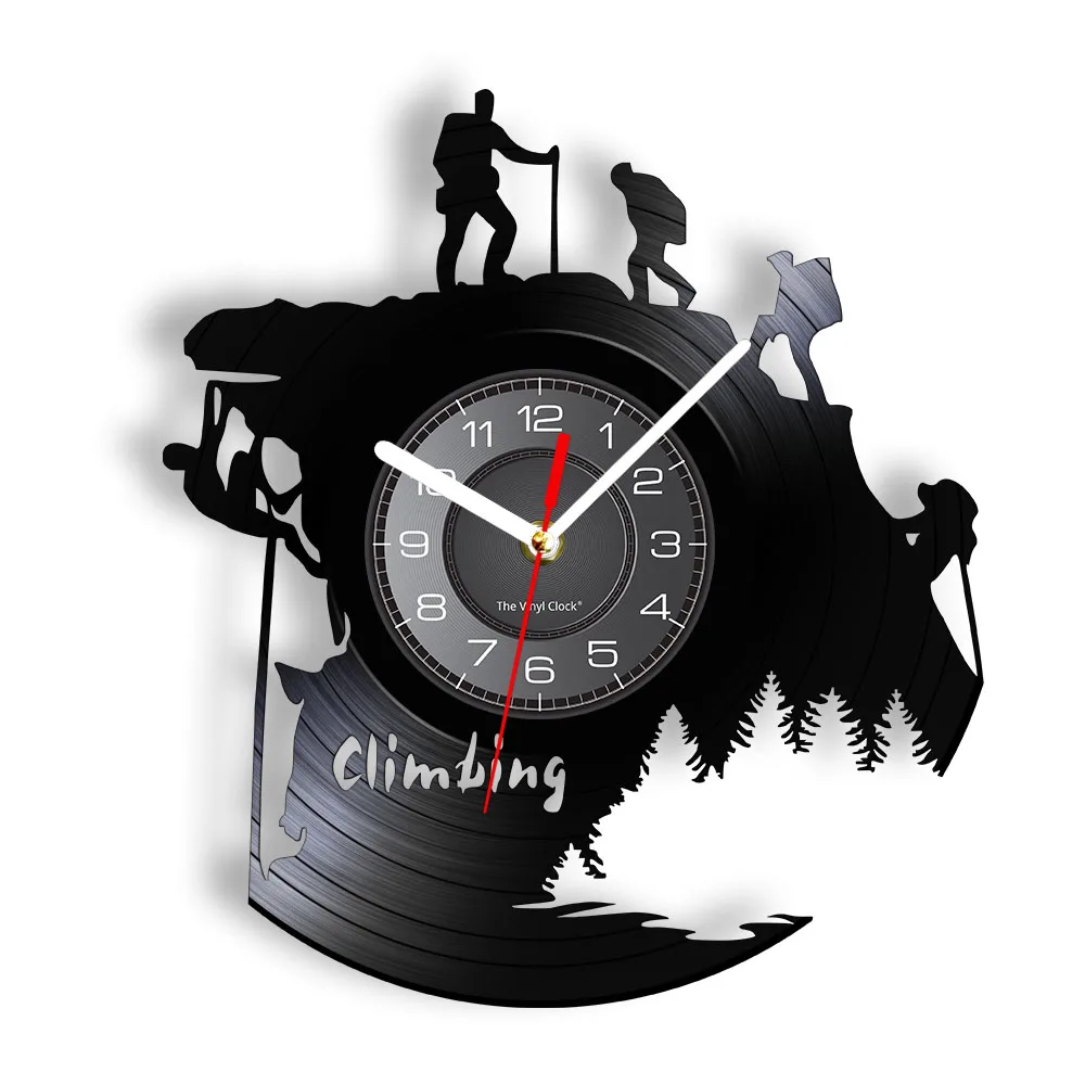 Extreme Adventure Rocking Climbing Wall Clock Climb That Mountain Vinyl Record Wall Clock Climbers Gift Inspirational Wall Watch