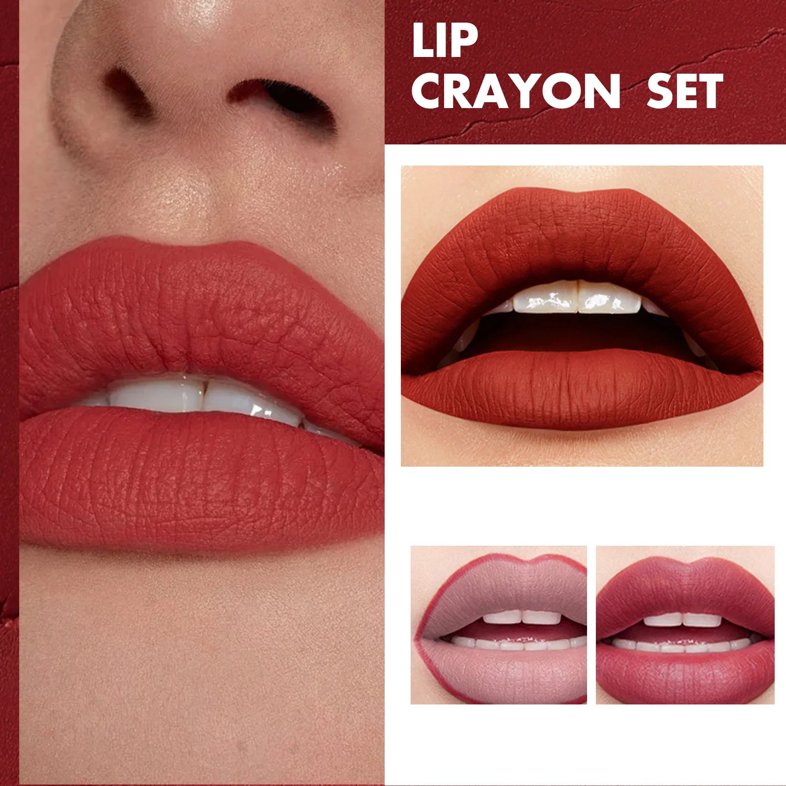 Matita labbra opaca impermeabile Contours Labbra Fodera precisa senza peso a lunga durata con texture super morbida e sfumabile Morbida opaca