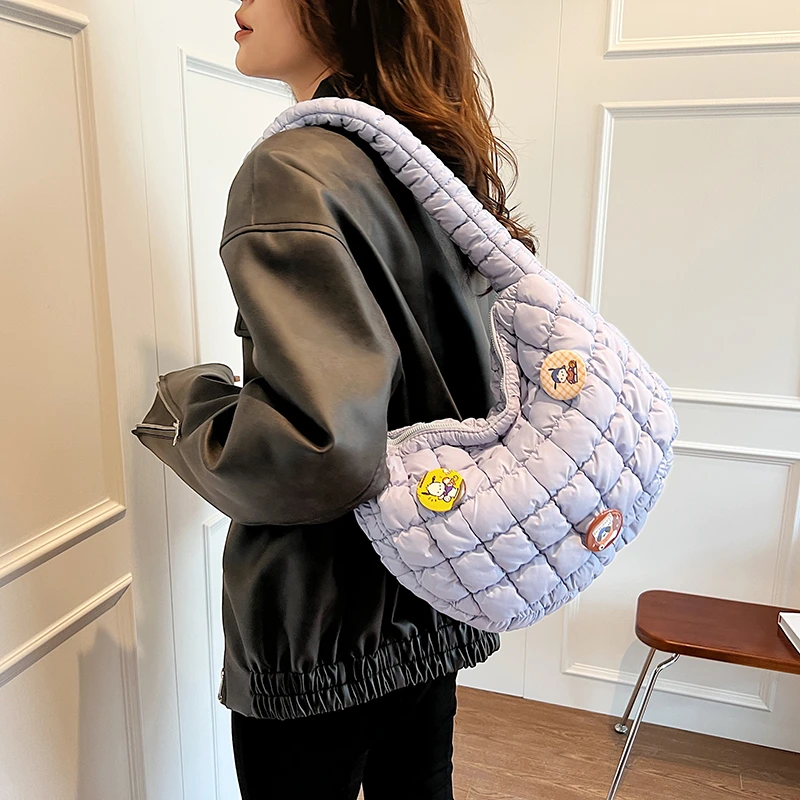 Bolso de hombro de gran capacidad para mujer, bolsa de ocio juvenil de alta calidad, a la moda y versátil, para Otoño e Invierno