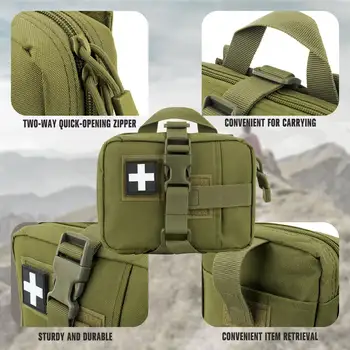 戰術急救包 IFAK 可撕式急救包 小型腰帶急救包 Molle 醫療包,適用於旅行、健行、狩獵 8 最佳銷售 molle醫療袋 - №3