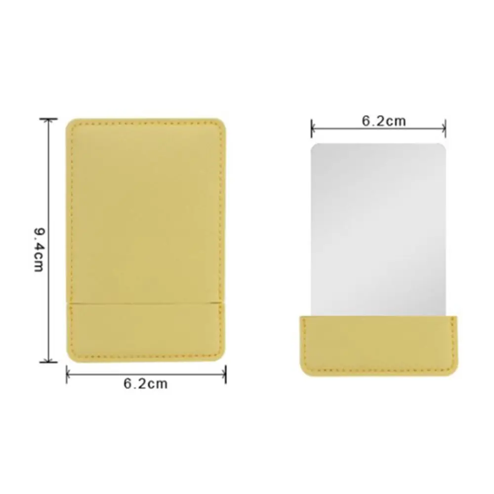 Miroir de poche pliable en cuir PU, ultra-mince, compact, rectangulaire, outils cosmétiques, miroir de maquillage, miroir de courtoisie