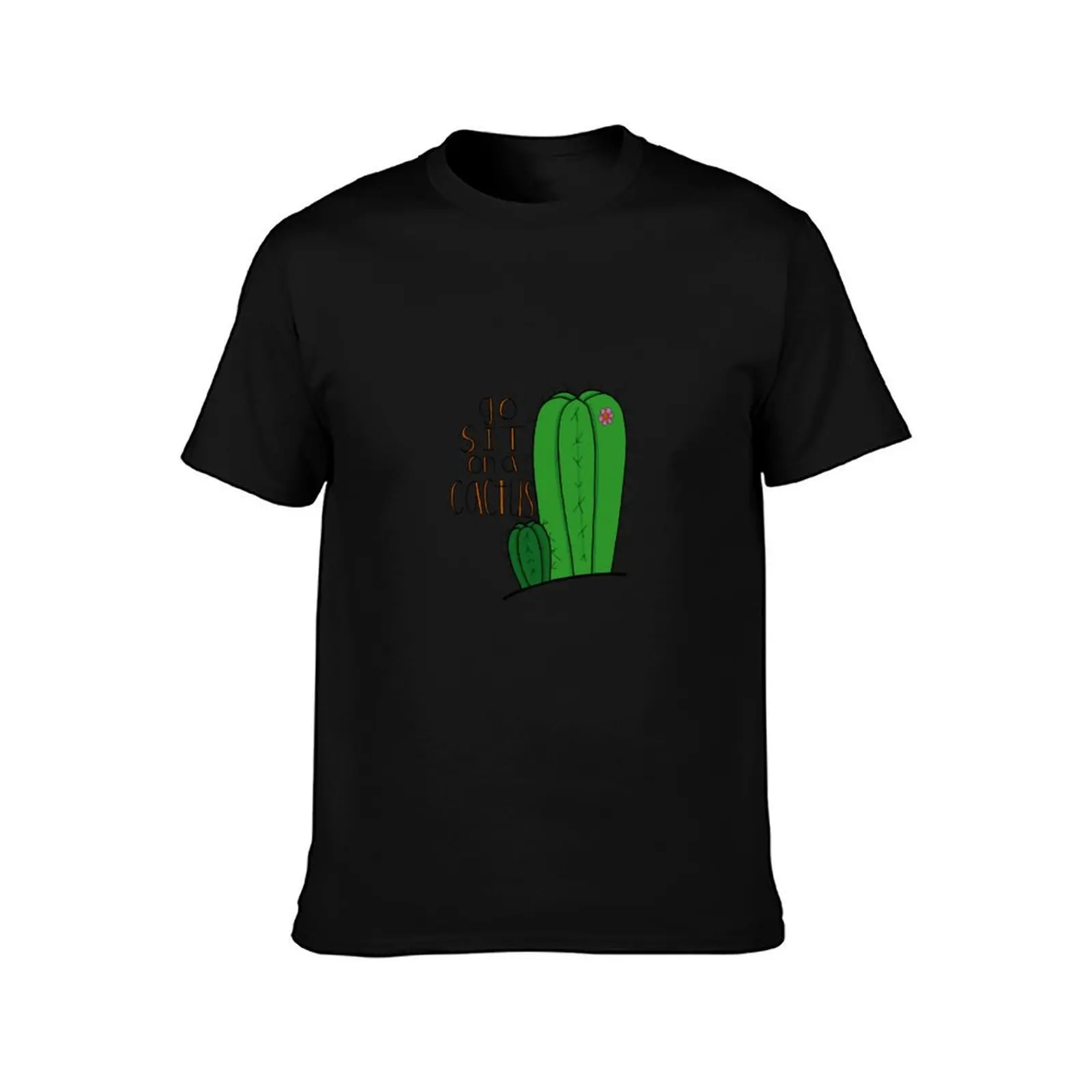 Sit on a Cactus T-Shirt Summer Casual Cotton Tee Oversized Streetwear Tops Vintage Graphic Print Loose Fit Short Sleeve