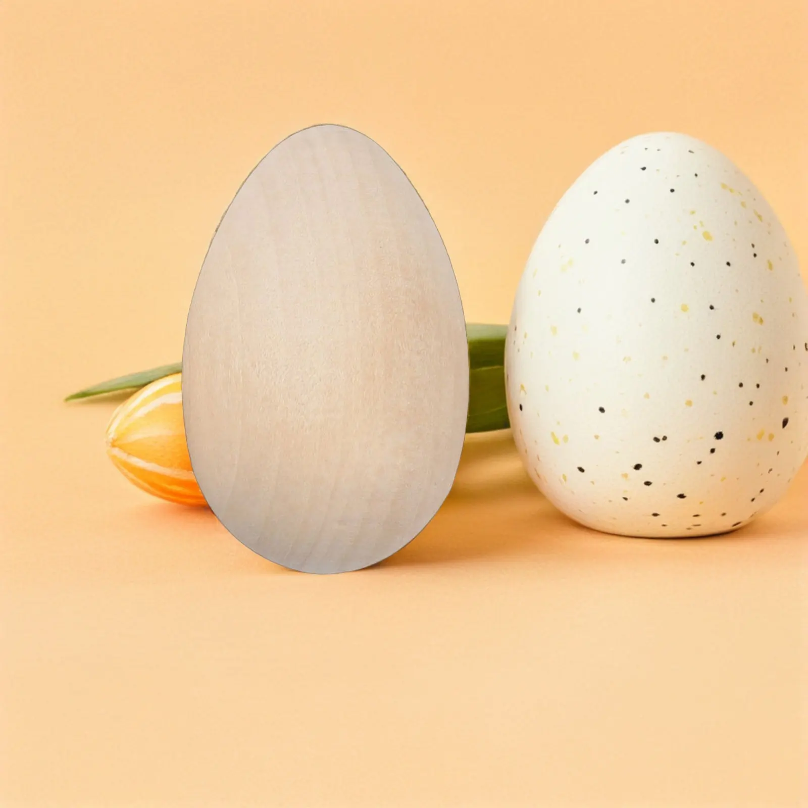 20Pcs Realistic Wooden Fake Eggs Easter Decoration Supplies Craft Material for DIY Painting Coloring Easter Party Props Desktop
