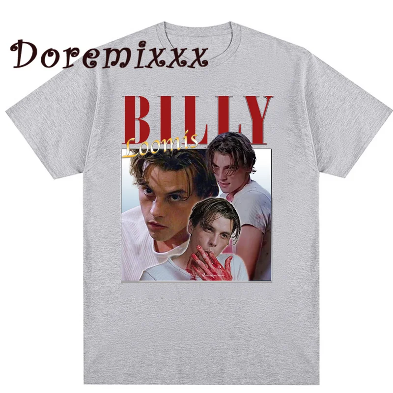 90s Billy Loomis Vintage Clothes T-Shirt Unisex Tee Shirt Cotton T-Shirts for Men Scream Horror Funny Hip Hop Streetwear Women