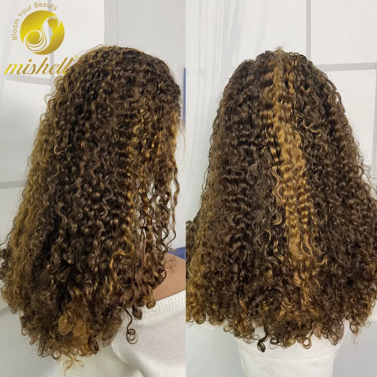 300% Density Kinky Curly Human Hair Wigs 13x4 HD Transparent Lace Frontal Bouncy Curly Wigs PrePlucked Remy Hair for Black Women