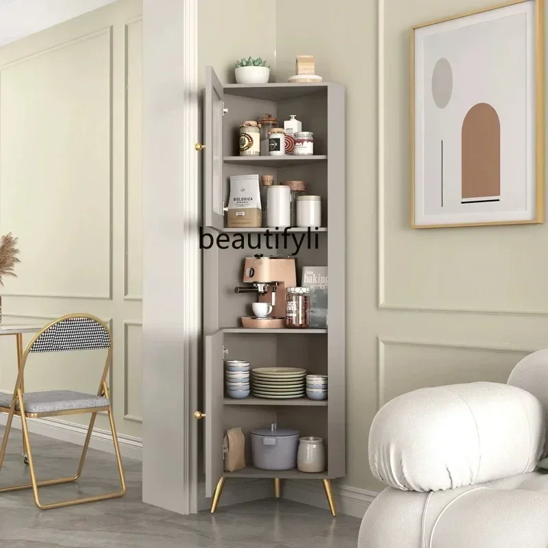 

Triangle Corner Cream Wind Living Room Shelf Locker Corner Storage Corner Cabinet