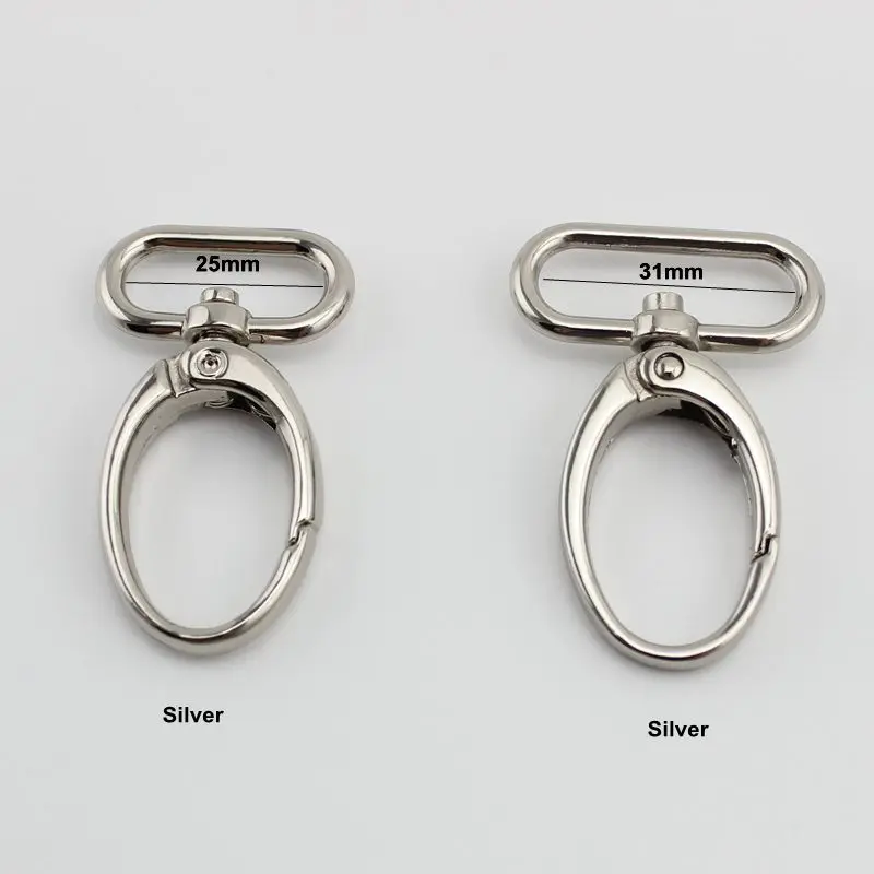 10-30-100pcs 19mm 24mm 31mm 38mm trigger snap hook metal trigger snap hook swivel clasp hooks hardware handbags purses