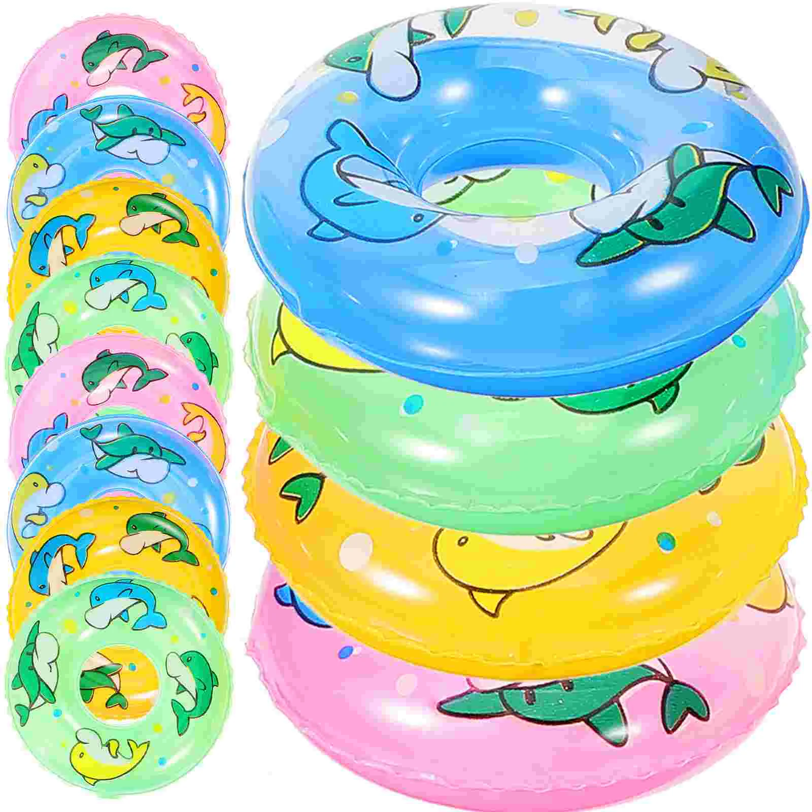 

20 Pcs Swimming Ring Ornaments Cartoon Photo Props Mini House Rings Pvc Tiny Supplies