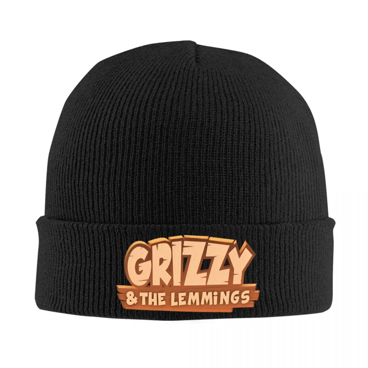 Grizzy Cartoon malha bonés para mulheres e homens, Beanies chapéus, quente, outono, inverno