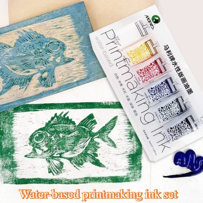 

6-color 30ml/pieces Water-based Printmaking Ink Set Beginners Students Woodcut Board Painting Colored Ink Artistic Pigments