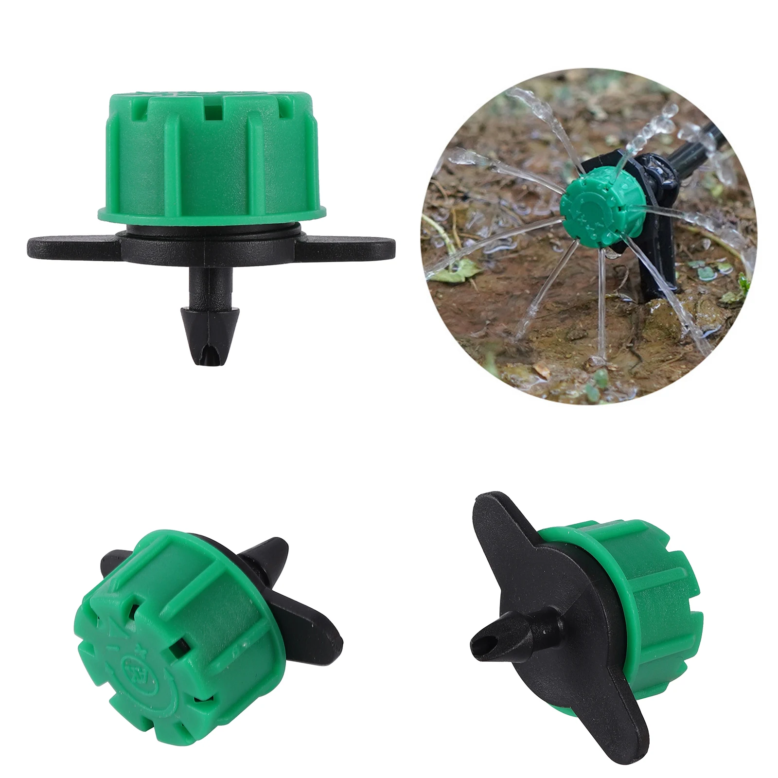 20/50/100Pcs Irrigation Drippers Flow Adjustable 8 hole Emitter Garden Flower Bed Greenhouse Watering Sprinkler Micro Nozzles