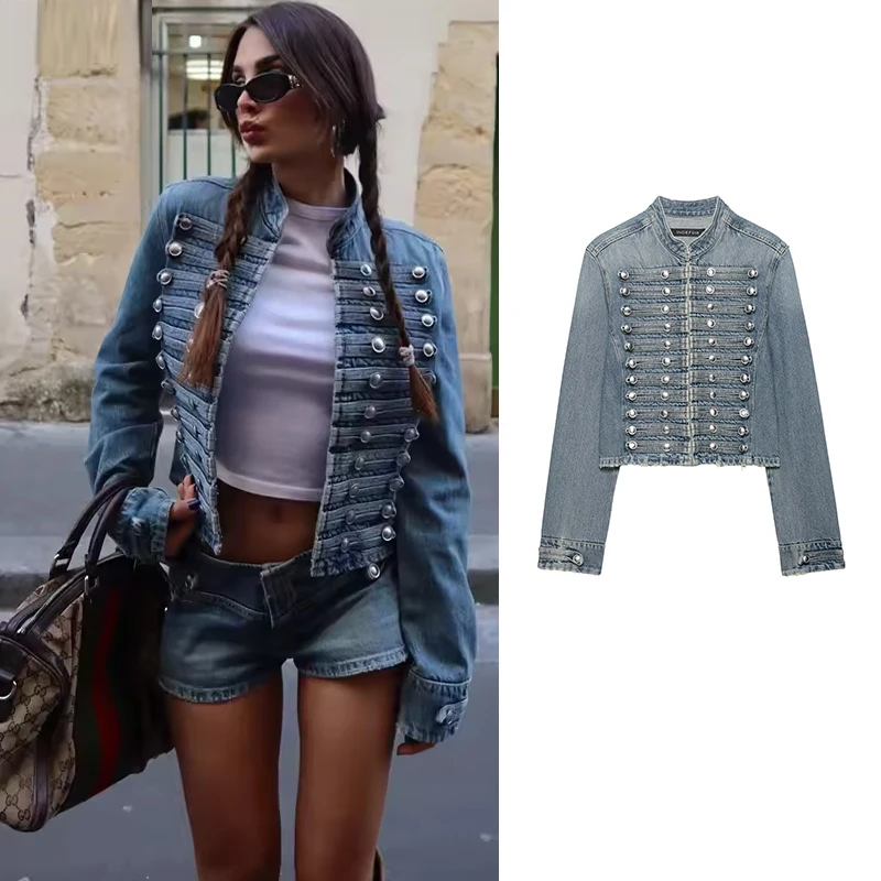 

Denim Jackets Women's Spring 2026 New Fashion Retro Slim British Elegant Women Jackets Chic Casual Short Spring Warm Street Coat