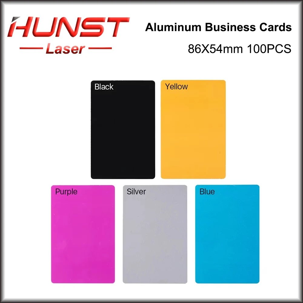 HUNST 100PCS/LOT Business Name Cards Multicolor Aluminium Alloy Metal Sheet Testing Material for Laser Marking Machine