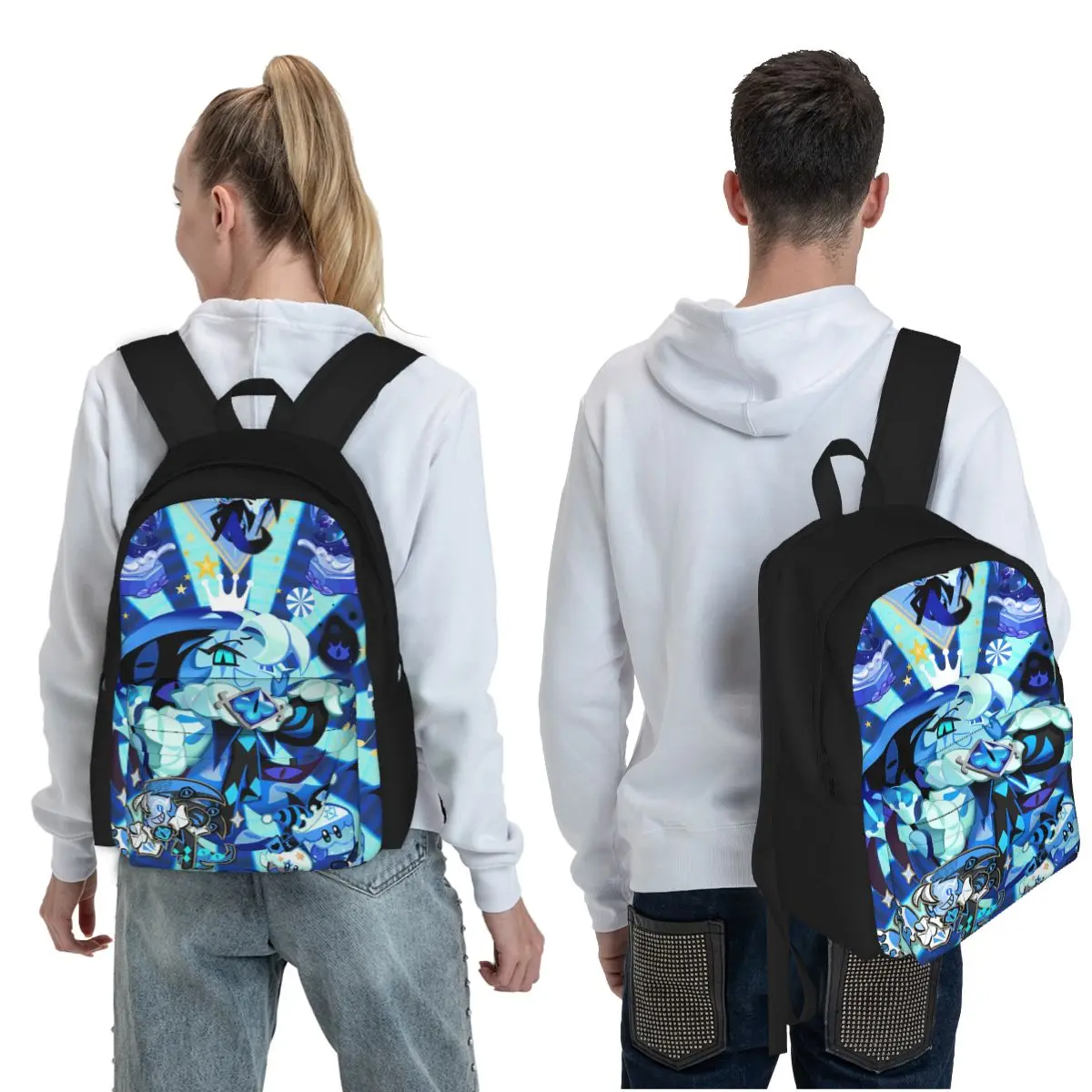 Shadow Milk Cookie Run KingdomStudent Backpack School Bag Hiking Travel Daypack for Men Women Fashion Bookbag Shoulder Bags