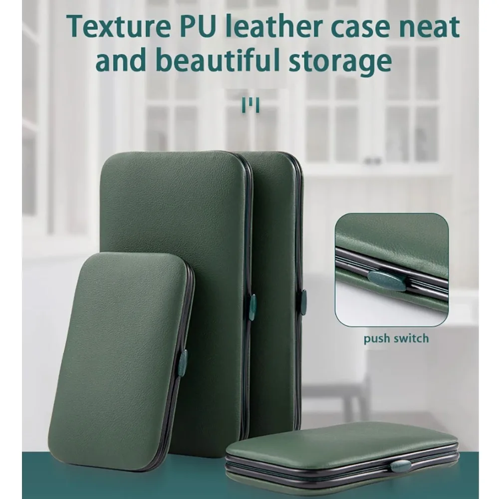 

New Stainless Steel Nail Clipper Set Professional Green Manicure Art Tool Grooming Tool Set