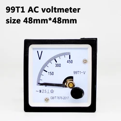 99T1 AC voltmeter pointer AC voltage measuring instrument 100V 250V 300V 450V 500V size 48mm * 48mm