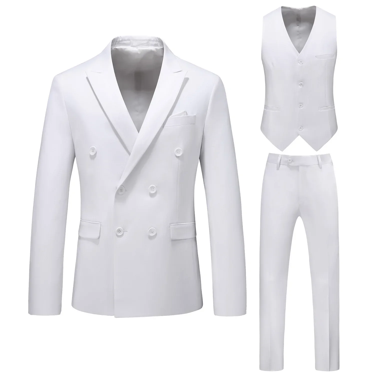 O657 trajes de estilo británico para hombre, trajes ajustados de tres piezas, trajes de dos botones, vestidos multicolor para hombre