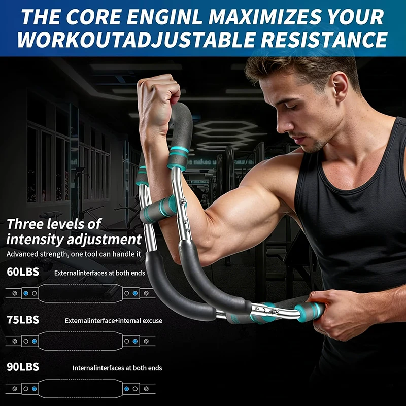 40KG U-förmiger Handtrainer, Krafttrainer, Power Twister Bar, Fitnessgerät für Männer und Frauen, Heimtraining – Detail 2