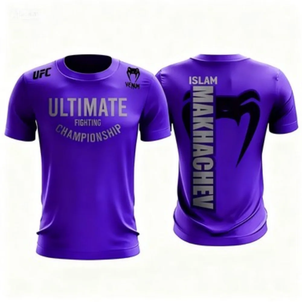 أزياء الصيف 2025 الرياضة في الهواء الطلق طباعة ثلاثية الأبعاد ، UFC للرجال والنساء تي شيرت في نهاية المطاف بطولة القتال التدريب الملابس