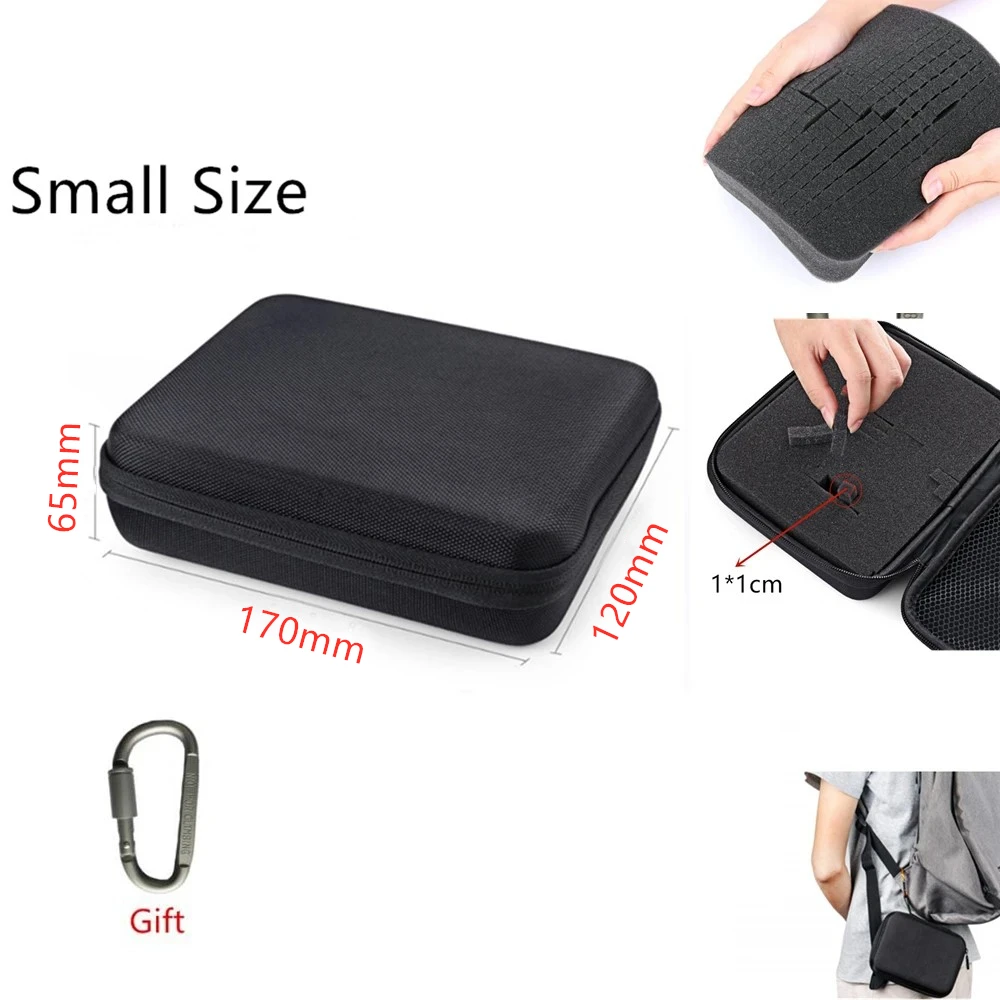 Small Size Protective Carrying Storage Case for Osmo Action Camera for GoPro Hero 12 11 10 9 8/7/6/Fusion For YI & ENEK DJI 3 4