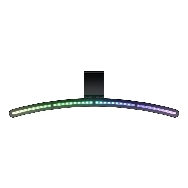 Modern Curved Screen Hanging Display Light Bar USB LED Desk Lamp, Remote Control Adjustable Brightness, Aluminum, Suitable