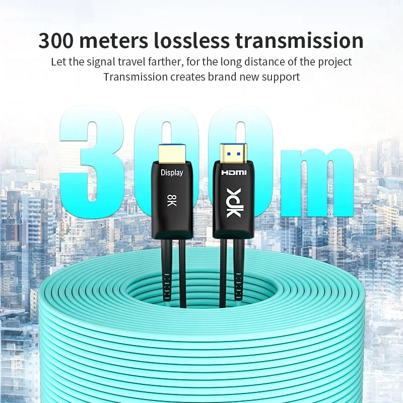 Hot Sale XDK New Detachable OEM MPO Fiber 48Gbps 2.1 4K 8K60Hz AOC Cable 2.1 Cable Optical Fiber Cable to for HDTV Project