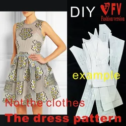 Dresses Sewing Pattern Template Cutting drawing Clothing DIY ((Not selling clothes))  BLQ-217